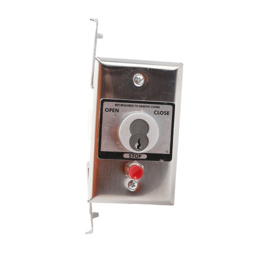 Flush Mount One Button Open-Close Keyswitch with Best Core Mortise Cylinder (NEMA 1 - 15 amp @ 125/250V AC) - MMTC HBFST-BC