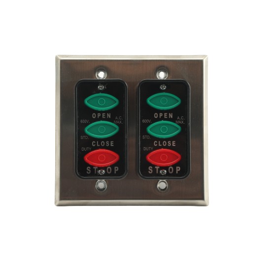 Two Gang, Three Button Surface Mounted Open-Close-Stop Control (NEMA 1) - MMTC LCE-3-2G