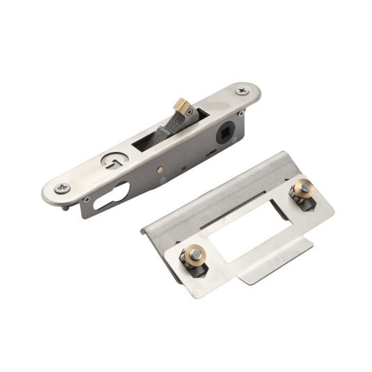 AES Gatemaster Stainless Mortice Lock, Full Cover, Plain Handles - ML4FCP (Default)