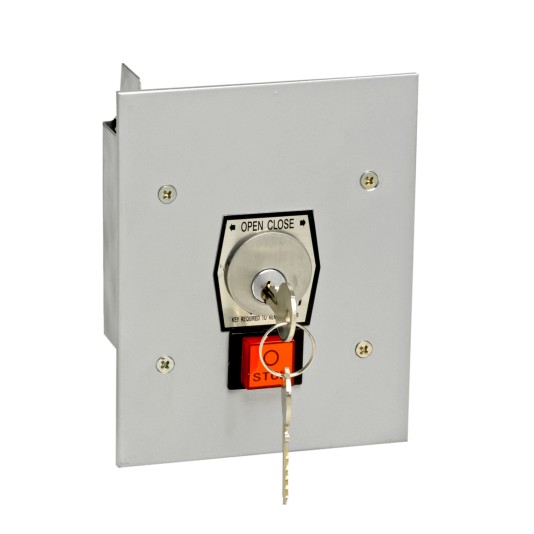 Flush Mount One Button Keyswitch with Changeable Core Cylinder (NEMA 1 - 15 amp @ 125/250V AC) - MMTC 1KFS-CC