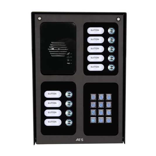 AES Assembled Cellular Imperial 9 Button Intercom Unit with Keypad (Black) - MOD-IBK9-US
