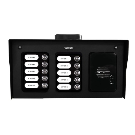 AES Assembled Cellular 10 Button Intercom Unit (Black) - MOD-PB10-US