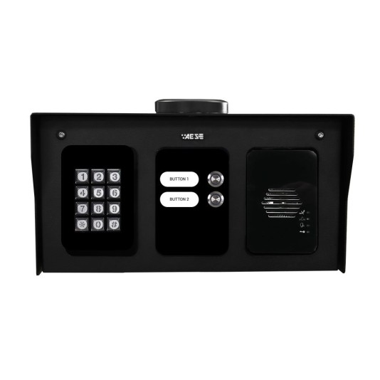 AES Assembled Cellular 2 Button Intercom Unit with Keypad (Black) - MOD-PBK2-US
