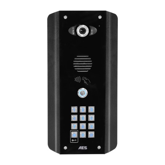 AES 1-Button Opyn Pro IP Callbox with Keypad & Proximity 125k Reader (Powder-Coated, Architectural Mounted) - OPYN-PRO-IP-ABK-US