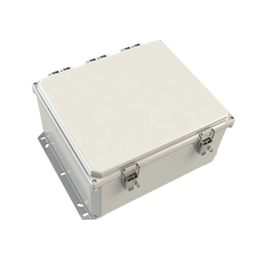 ESI PolyGuard Polycarbonate Flange Mount Hinged Enclosure with Latch Lock Opaque Cover (6"x4"x3.5") - PC060435HOLB