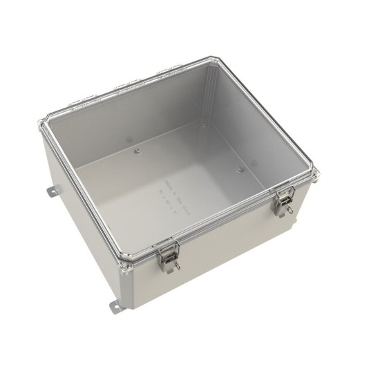 ESI PolyGuard Polycarbonate Hinged Junction Box with Latch Lock Clear Cover (12"x10"x6") - PC121006HCLF