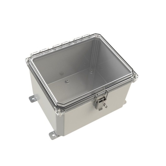 ESI PolyGuard Polycarbonate Hinged Junction Box with Screw Close Clear Cover (10"x8"x6") - PC100806HCSF