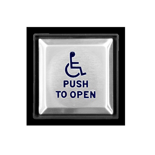 ADA Stainless Steel Push Plate with Square Surface Mount Box