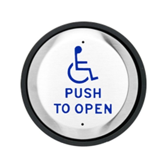 ADA Push Plate with Round Surface Mount Enabler Box