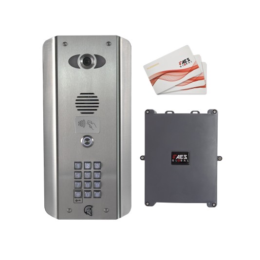AES Praetorian IP Video Intercom Stainless Steel Architectural w/ Keypad & Prox (US & Canada) - Includes 4G Router (Intercoms)
