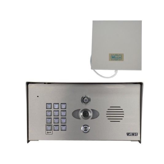 AES Praetorian Stainless Steel 1-Button WiFi Video Intercom Imperial Pedestal w/ Keypad (US & Canada) (Default)