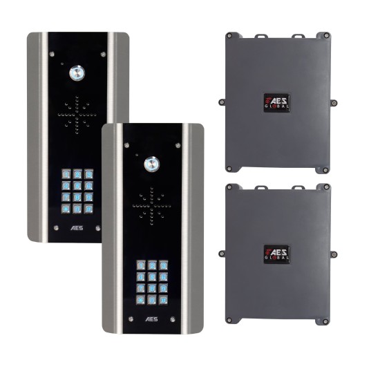 AES Cellcom PRIME7 Architectural Dual Height 4G Cellular Intercom with Keypad (Black) - PRIME7-ABK-DH-US