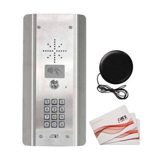 AES 1-Button Cellcom PRIME 4G Stainless Steel Architectural w/ Keypad & Prox (US & Canada) (Intercoms)