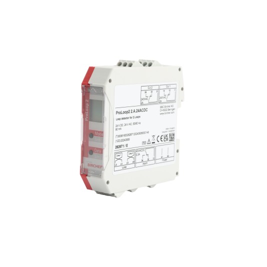 Bircher ProLoop2 24V (DIN Rail Mount) 2-Loop Detector w/ 2 Relay Outputs & Alarm Output