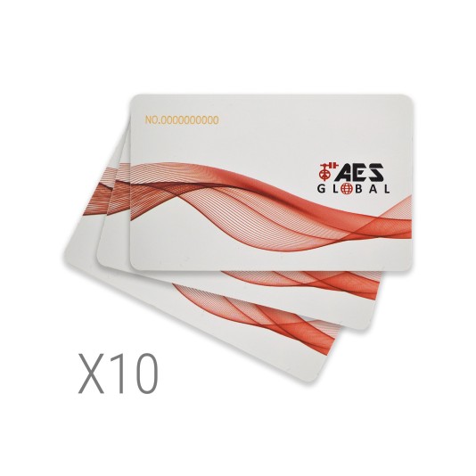 AES 10 Pk. of 125KHz Fixed 10-Digit Code Cards (Prox Card)