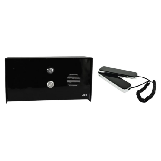 AES Slim Hardwired Audio Imperial Intercom With Corded Handset (Black) 