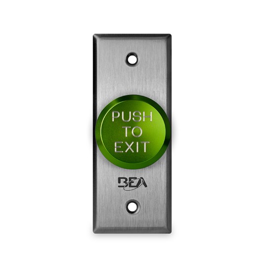 BEA 1 5/8" "Push to Exit" Delayed Action Switch Green w/ Jamb w/ Size Face Plate