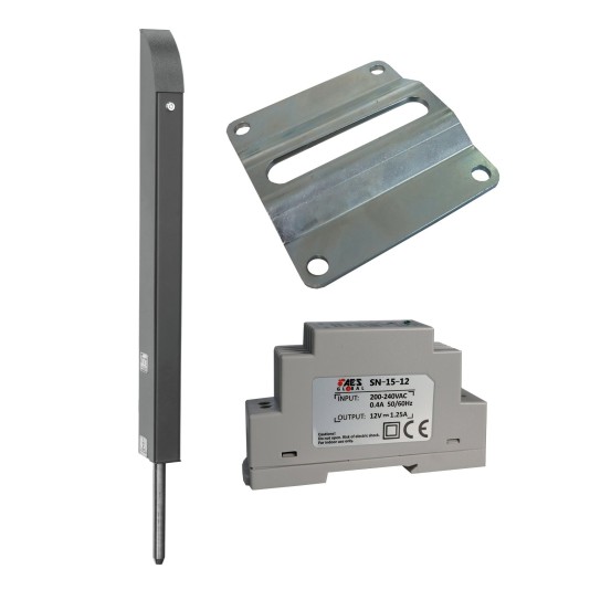 AES Tomalok Electric Drop Bolt (Anthracite Grey) - 150mm w/ 24v Din Rail Power Supply & Ground Plate (Default)