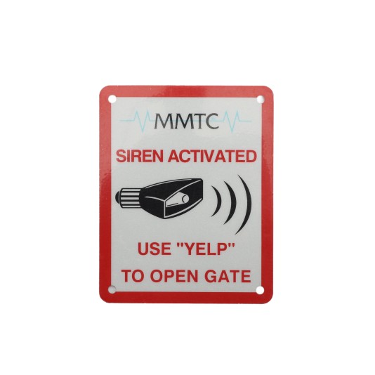 YELP-METALSIGN Emergency Services Siren Operated YELP Metal Sign (3" x 6")