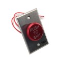 BEA 2" Delayed Action Jamb "Push to Exit" Button (Text Only, Red) - 10ACPBDA2