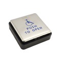 ADA Compliant BEA 4.75" Square Push to Open Wireless Push Plate (Text & Accessibility Logo, 900 MHz) - 10EMS4751-900