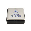 ADA Compliant BEA 4.75" Square Push to Open Wireless Push Plate (Text & Accessibility Logo, 900 MHz) - 10EMS4751-900