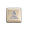 ADA Compliant BEA 4.75" Square Push to Open Wireless Push Plate (Text & Accessibility Logo, 433 MHz) - 10EMS4751
