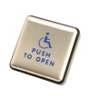 ADA Compliant BEA 4.75" Square Push to Open Wireless Push Plate (Text & Accessibility Logo, 433 MHz) - 10EMS4751