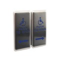 ADA Compliant BEA Dual-Gang Stainless Steel Push to Open Push Plate (Text & Accessibility Logo) - 10PBDGP1