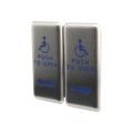 ADA Compliant BEA Dual-Gang Stainless Steel Push to Open Push Plate (Text & Accessibility Logo) - 10PBDGP1