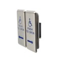 ADA Compliant BEA Dual-Gang Stainless Steel Push to Open Push Plate (Text & Accessibility Logo) - 10PBDGP1