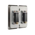 ADA Compliant BEA Dual-Gang Stainless Steel Push to Open Push Plate (Text & Accessibility Logo) - 10PBDGP1