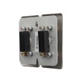 ADA Compliant BEA Dual-Gang Stainless Steel Push to Open Push Plate (Text & Accessibility Logo) - 10PBDGP1