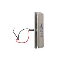 BEA Stainless Steel Push Plate Jamb - "Push to Open" Text & Accessibility Logo2 Stud w/ Boot - 10PBJM1
