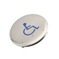 BEA 6" Round Stainless Steel "Push to Open" Push Plate (Large Accessibility Logo) - 10PBRLL