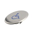 BEA 6" Round Stainless Steel "Push to Open" Push Plate (Large Accessibility Logo) - 10PBRLL