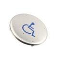 BEA 6" Round Stainless Steel "Push to Open" Push Plate (Large Accessibility Logo) - 10PBRLL