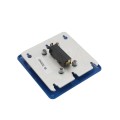 ADA Compliant BEA 4.75" Square Stainless Steel Push to Open Push Plate (Text & Blue Accessibility Logo) - 10PBS1B