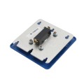 ADA Compliant BEA 4.75" Square Stainless Steel Push to Open Push Plate (Text & Blue Accessibility Logo) - 10PBS1B
