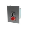 Exterior Flush Mount Keyswitch w/ Changeable Core Cylinder and Stop Button - MMTC 1KFSX-CC (Keyswitches)