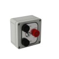 Three Button Exterior Surface Mounted Corrosive Resistant Open-Close-Stop Control Station with Lockout (NEMA 4X - 4 amp @250V AC) - MMTC-3B4XL