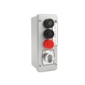 Three Button External Surface Mounted Station With Core Cylinder and Mortise Lockout - MMTC 3BLM-BC