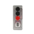Three Button External Surface Mounted Station With Core Cylinder and Mortise Lockout - MMTC 3BLM-BC