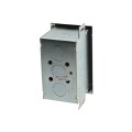 Flush Mount Keyswitch with Changeable Core Cylinder and Stop Button (NEMA 1 - 15 amp @ 125/250V AC) - MMTC HBFSX-CC