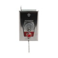 Flush Mount Keyswitch with Changeable Core Cylinder and Stop Button (NEMA 1 - 15 amp @ 125/250V AC) - MMTC HBFSX-CC
