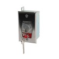 Flush Mount Keyswitch with Changeable Core Cylinder and Stop Button (NEMA 1 - 15 amp @ 125/250V AC) - MMTC HBFSX-CC