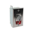 Flush Mount Keyswitch with Changeable Core Cylinder and Stop Button (NEMA 1 - 15 amp @ 125/250V AC) - MMTC HBFSX-CC
