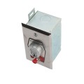Flush Mount Keyswitch with Changeable Core Cylinder and Stop Button (NEMA 1 - 15 amp @ 125/250V AC) - MMTC HBFSX-CC