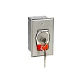 Flush Mount Keyswitch with Changeable Core Cylinder and Stop Button (NEMA 1 - 15 amp @ 125/250V AC) - MMTC HBFSX-CC