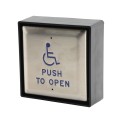 ADA 4" Square Exit Handicap Logo Push to Open Button - Stainless Steel - Surface Mount ABS Box (Default)